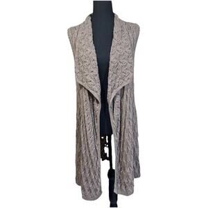 Artisan NY Women's Open Front Cardigan Sweater Size Small Beige Boho Cottage